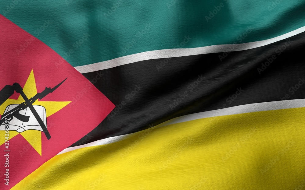 3D Illustration of Mozambique Flag