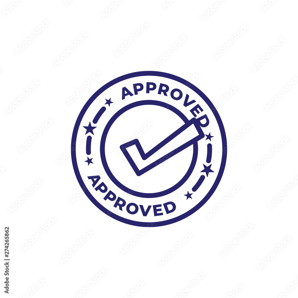 Approval and Signature Icon with approved imagery - to show someone who's given the go ahead Approval and Signature Icon with approved imagery - to show someone who's given the go ahead