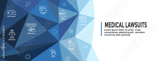 Medical Lawsuits Icon Set and Web Header Banner