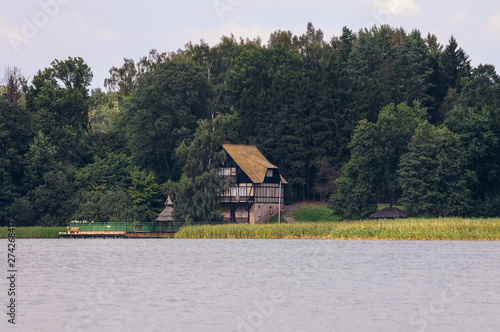 Lanskie Lake in Olsztyn Lake District, near the village of Lansk in Warmian-Masurian Province, Poland photo