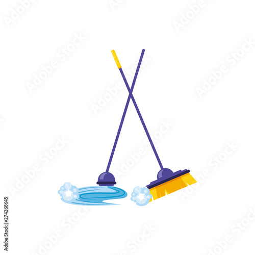 Isolated cleaning brush and mop design