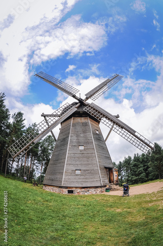 19th century dutch type windmill in Olsztynek town in Warmia-Mazury Province, Poland