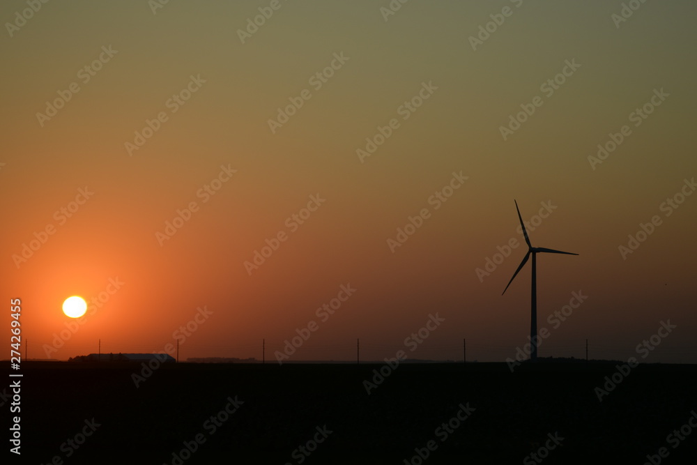 Wind Turbines at Sunset