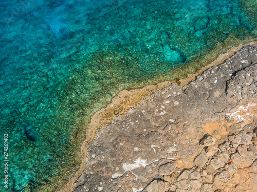 Beautiful aerial view blue ocean Mediterranean Sea