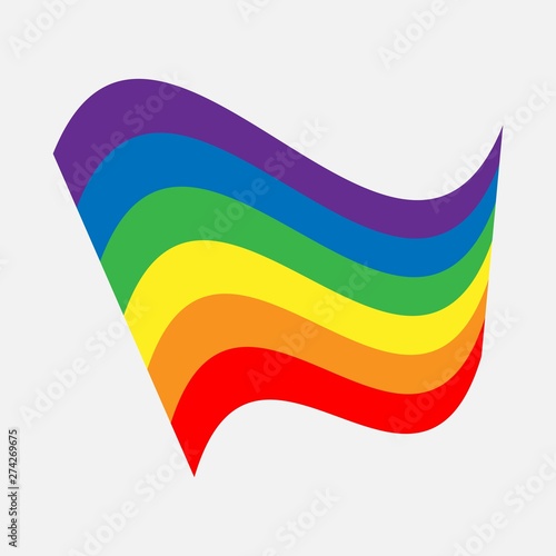 LGBT rainbow flag. Waving pride sign banner. Lifestyle logo illustration