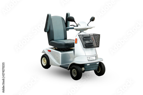 Electric mini four wheel car isolated on white background.This have clipping path.