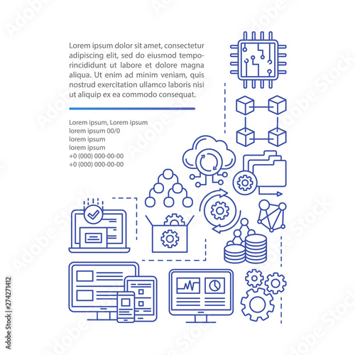 Software development article page vector template