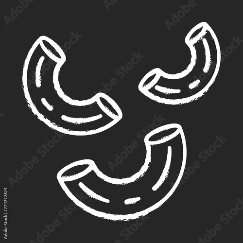 Elbows pasta chalk icon