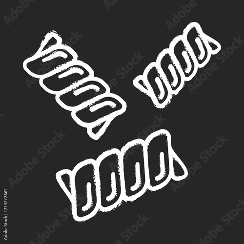 Gemelli pasta chalk icon
