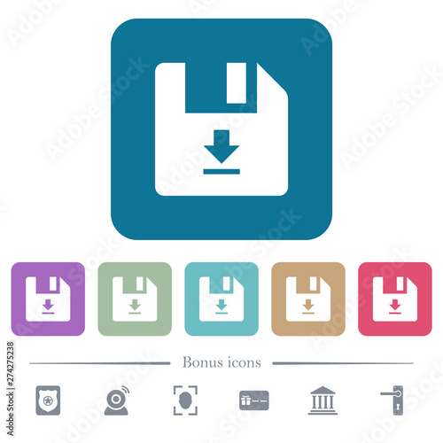 Download file flat icons on color rounded square backgrounds photo
