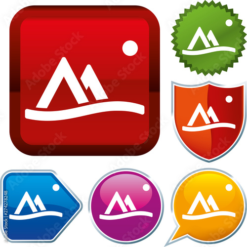 Set shiny icon series on buttons. Landscape.