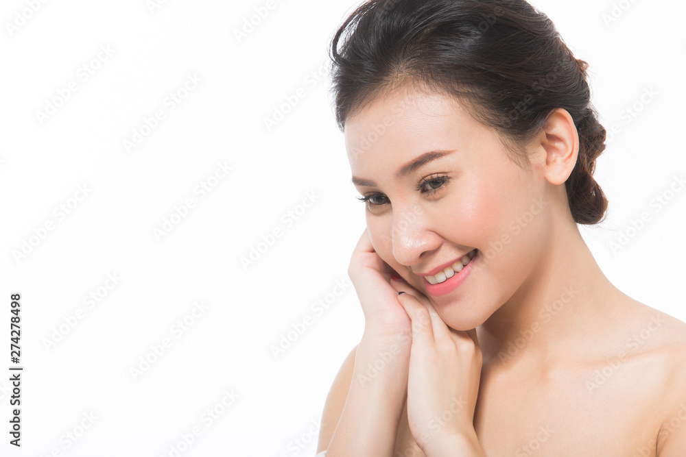 Beauty portrait of female face with natural skin Beauty portrait of female face with natural skin