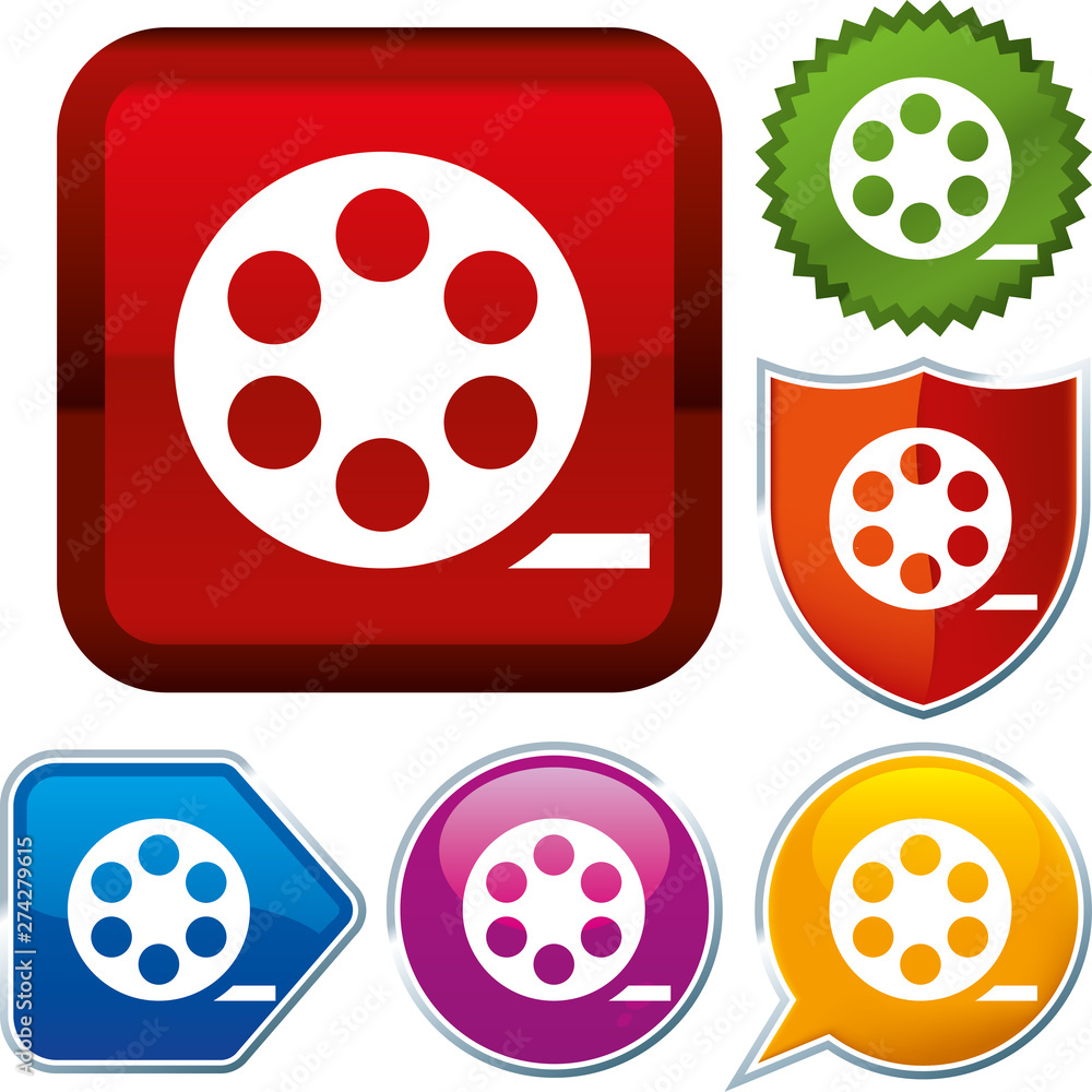 Set shiny icon series on buttons. Movie.