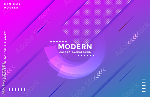 Abstract fluid background with vibrant gradient color. Geometric shapes composition. Eps10 vector.