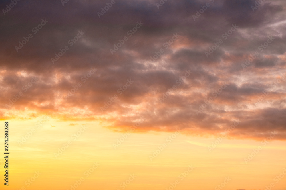 Colorful and cloudy sky background landscape with cloud pattern and texture