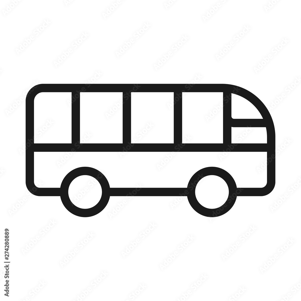bus - minimal line web icon. simple vector illustration. concept for infographic, website or app.