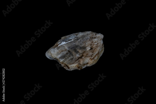 фотографія Grey Wollastonite Mineral on Black