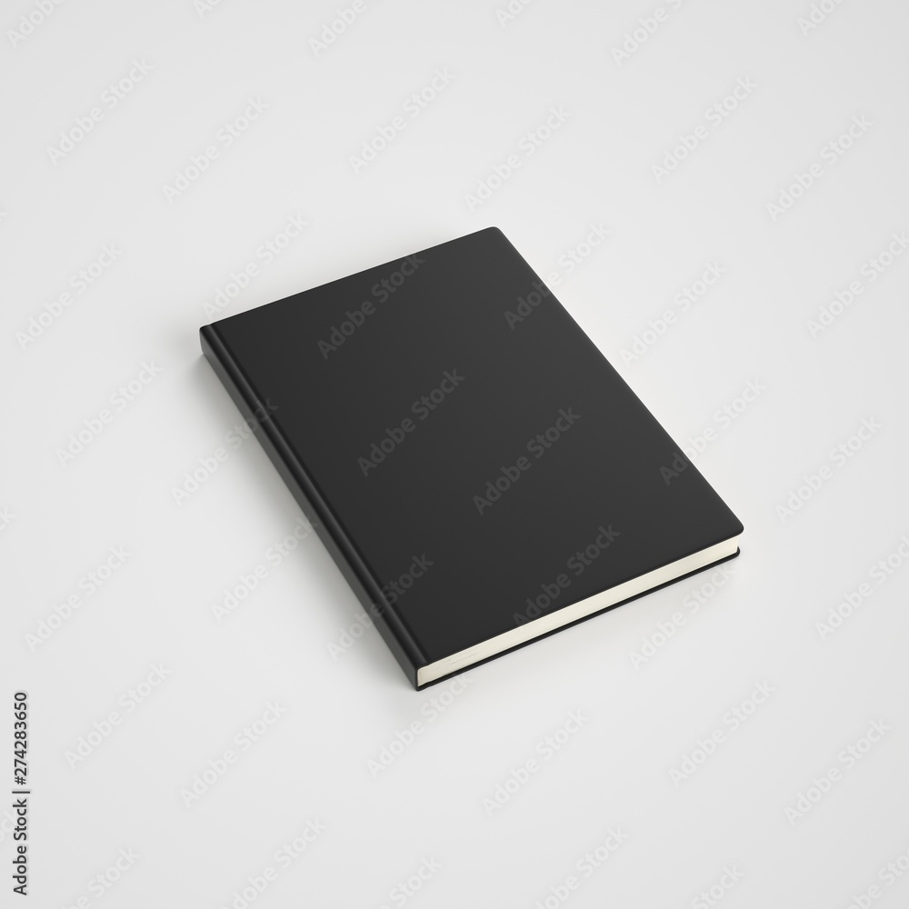 Mockup empty cover of black book on white background. Mockup empty cover of black book on white background.
