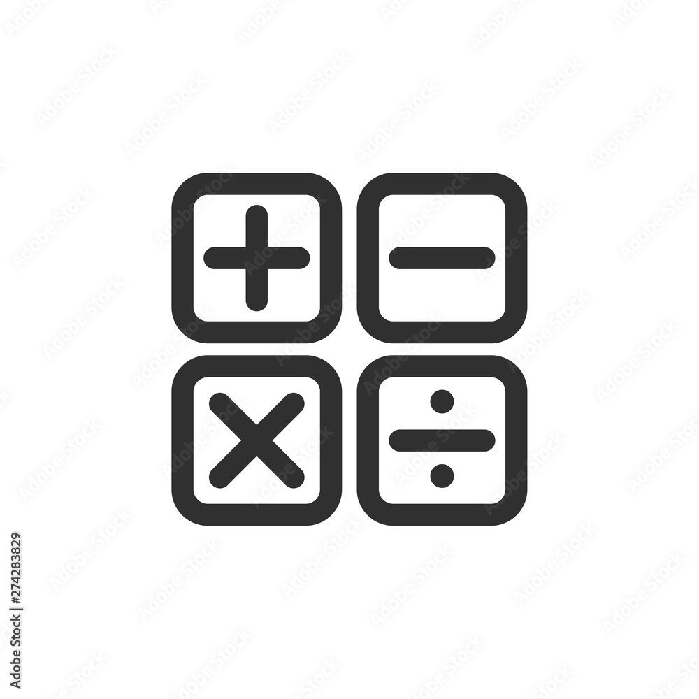 Fototapeta premium Calculator icon template black color editable. Calculator symbol Flat vector sign isolated on white background. Simple vector illustration for graphic and web design.