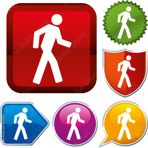 Set shiny icon series on buttons. Walking.