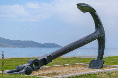 Huge anchor decoration in Karystos, Evia, Greece photo