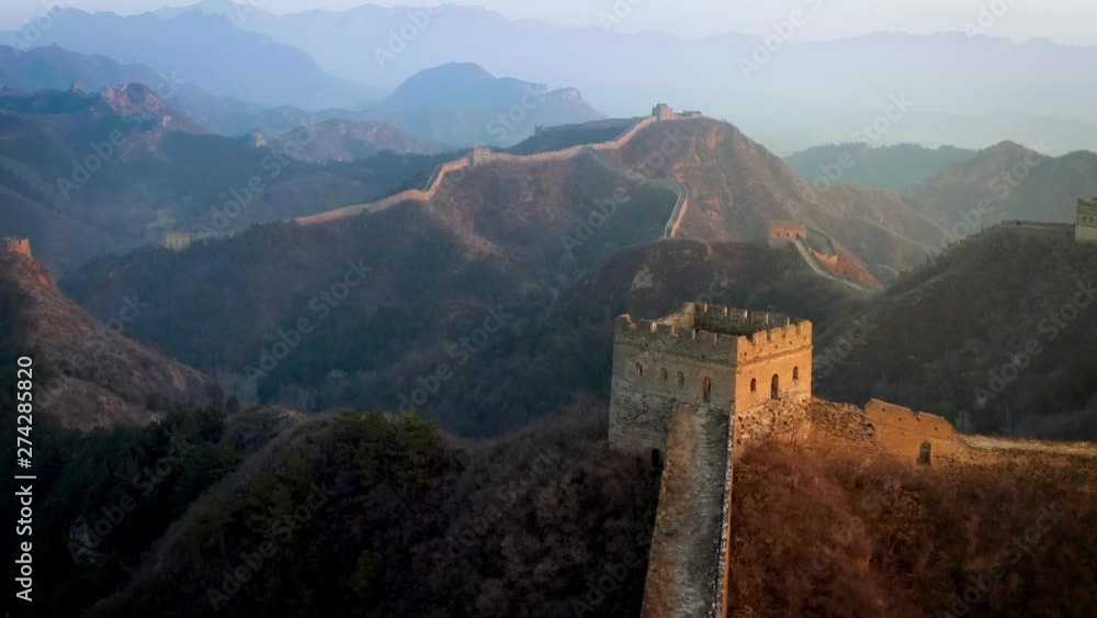 Flying over the Great Wall of China Flying over the Great Wall of China