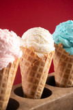 Red White and Blue Ice Cream Cones in a Row