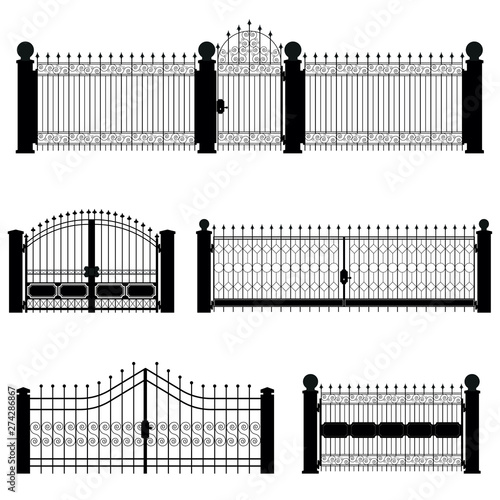 gate and fence vector