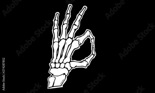 Signe ok (it's all ok) radiographie d'une main