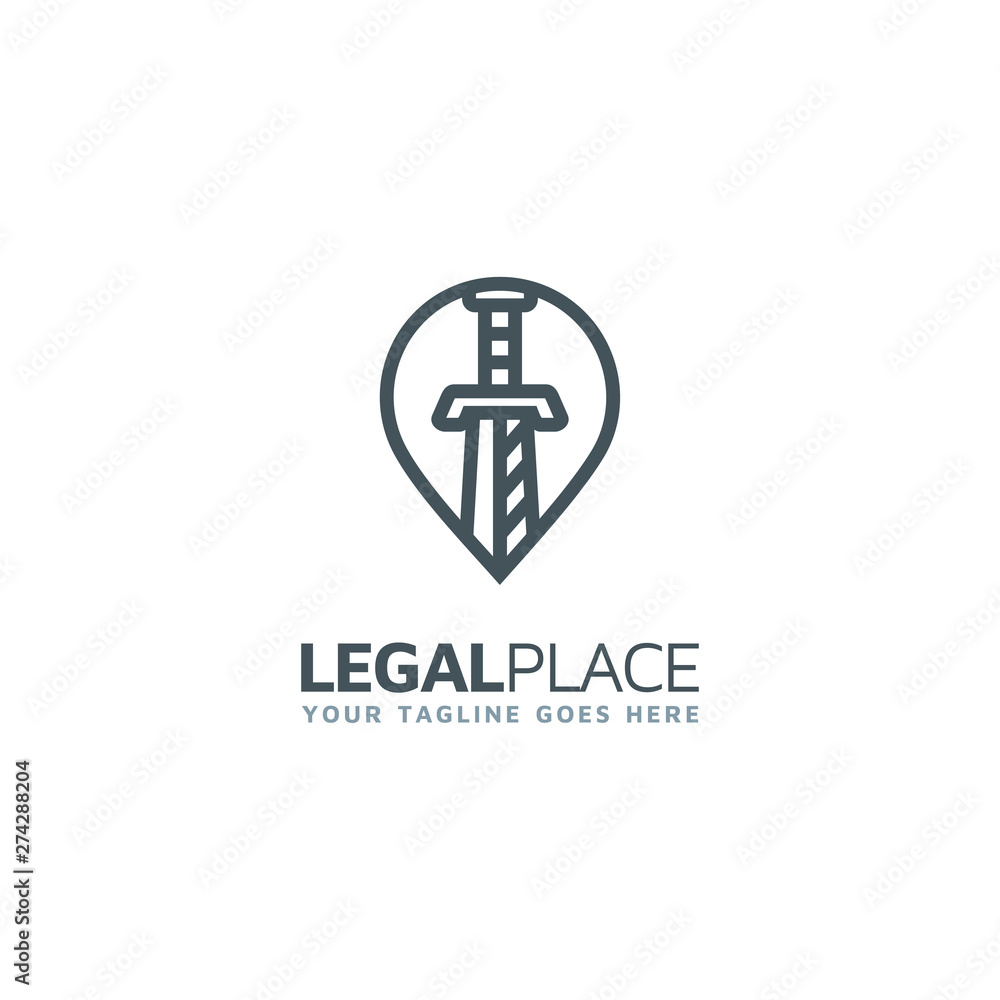 GPS Pin Map Pointer Icon with Sword for Law Legal Office Finder Logo design vector GPS Pin Map Pointer Icon with Sword for Law Legal Office Finder Logo design vector