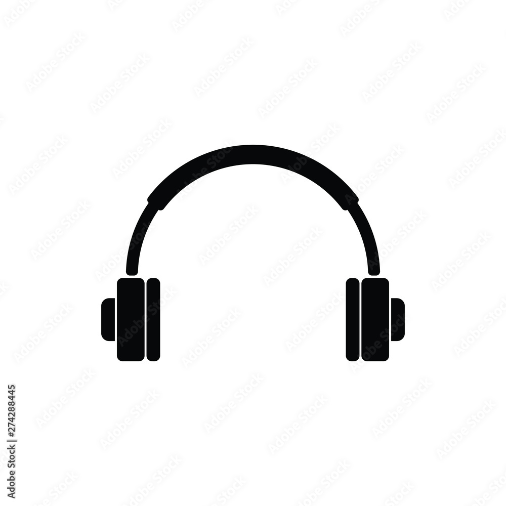 Headphones black icon symbol vector Headphones black icon symbol vector