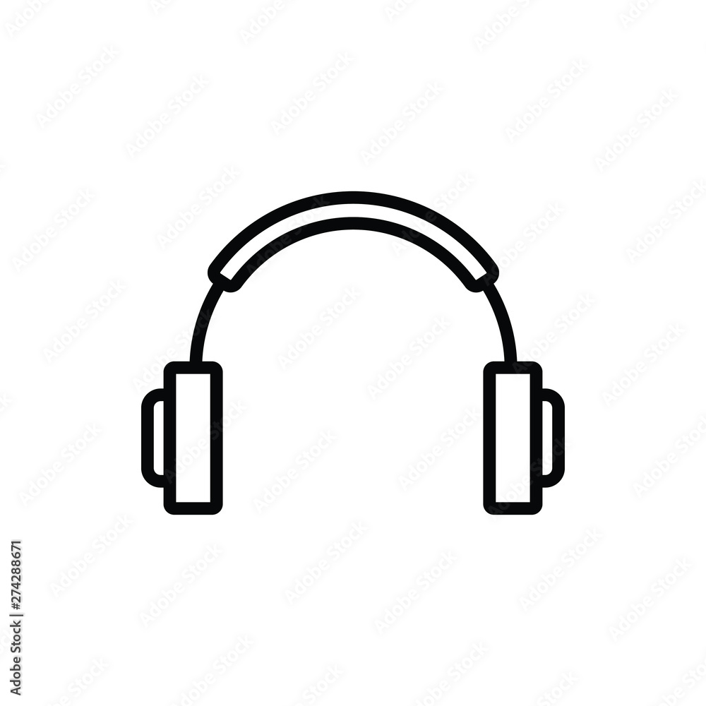 Headphones black icon symbol vector Headphones black icon symbol vector