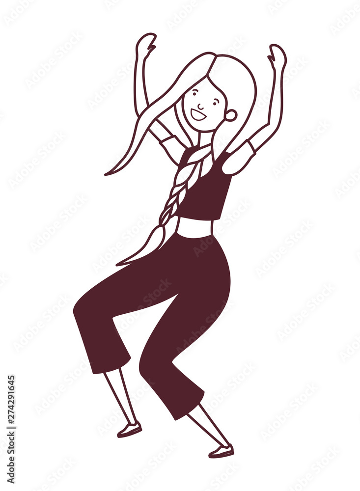 silhouette of dancing woman in white background silhouette of dancing woman in white background