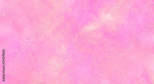 Soft smeared aquarelle painted magenta watercolor canvas for splash design, invitation background, vintage template. Pink color light ink effect shades gradient on textured paper © KatMoy