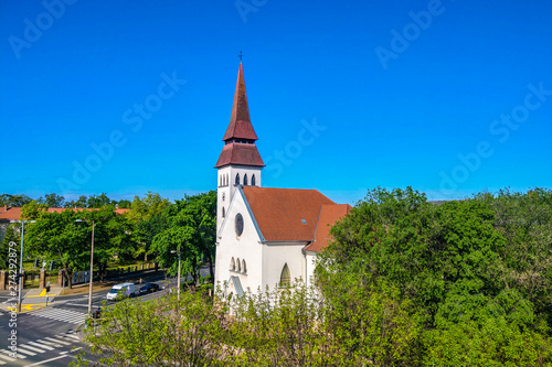 Debrecen, Hungary - May 14, 2019: Reformed Church on a clear sunny day.