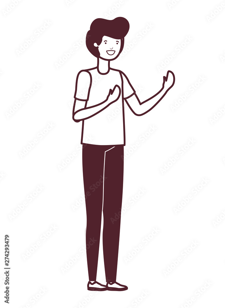 silhouette of young man in white background silhouette of young man in white background