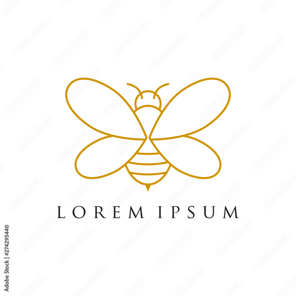 Minimalist and luxury bee logo design , line art style Minimalist and luxury bee logo design , line art style
