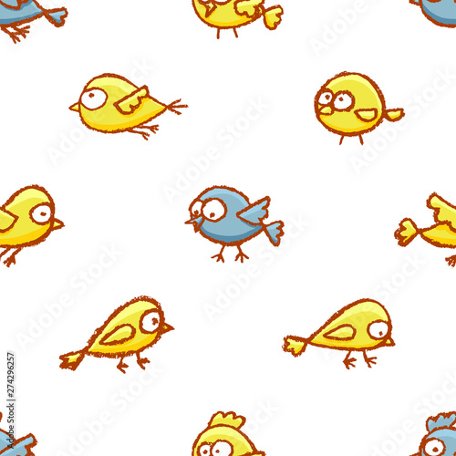 Little birds seamless pattern