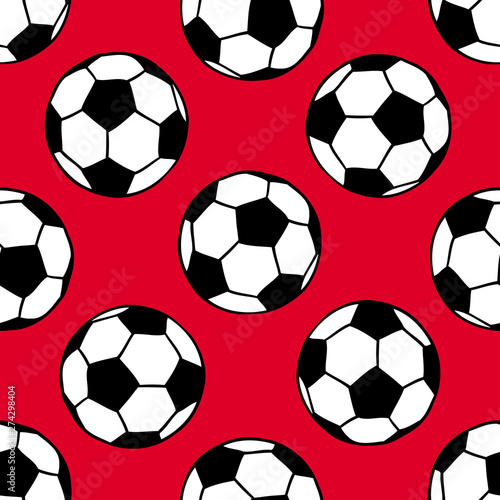 Football  soccer balls seamless pattern