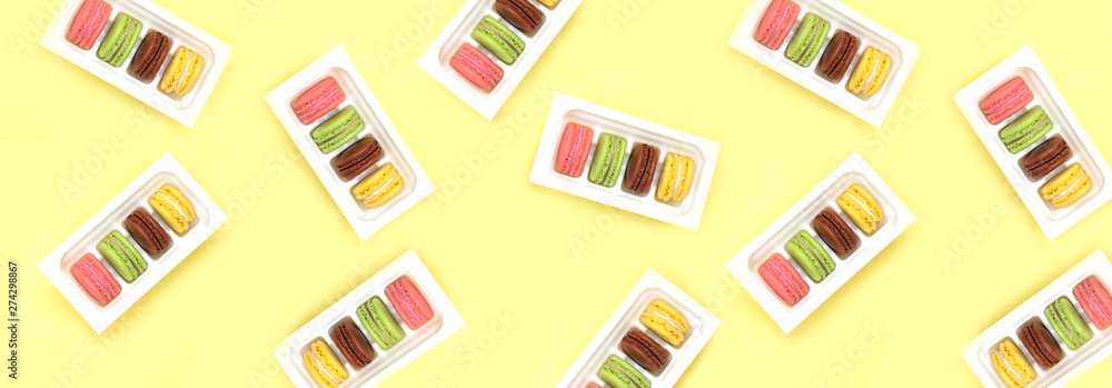 colorful macaroon. A french sweet delicacy, macaroons variety closeup