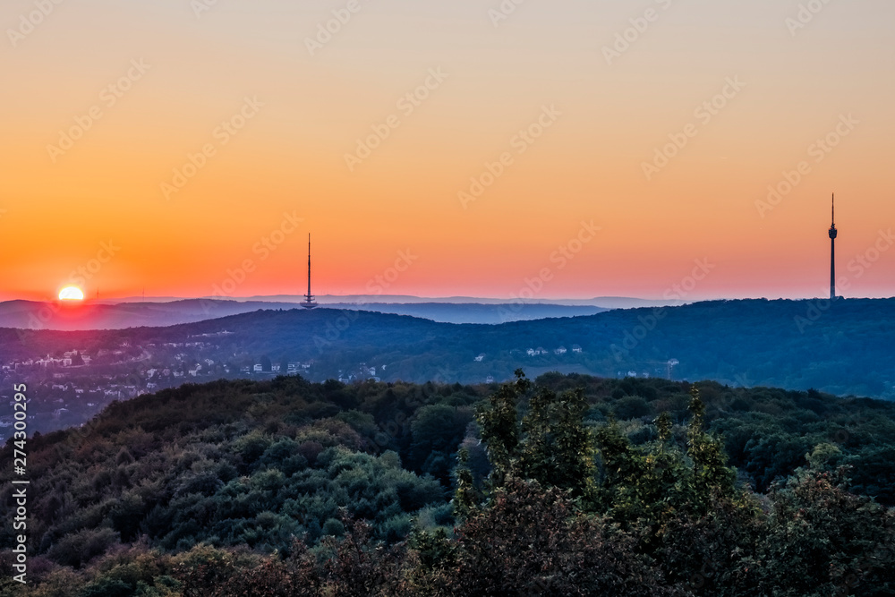 Sonnenaufgang über Stuttgart