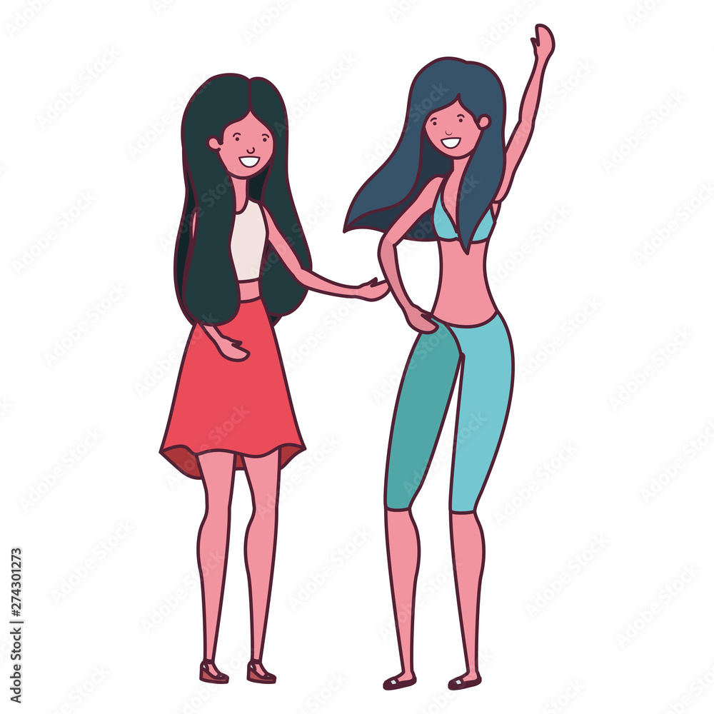 women with swimsuit on white background women with swimsuit on white background