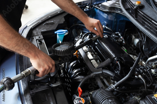 vehicle maintenance and oil change automotive industry © ridvanarda