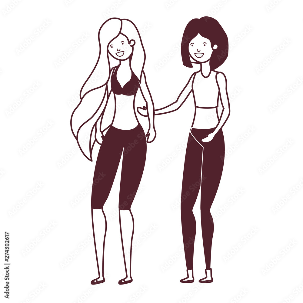 silhouette of women with swimsuit on white background silhouette of women with swimsuit on white background