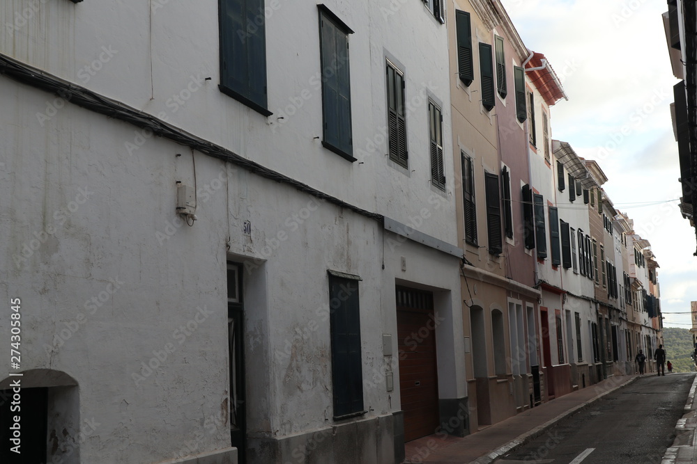 old street in Mahon, Menorca