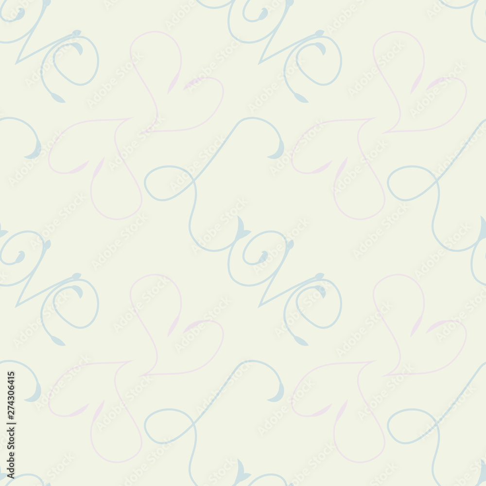 Gentle seamless pattern in chalk white, dusty pink and muted light blue colors