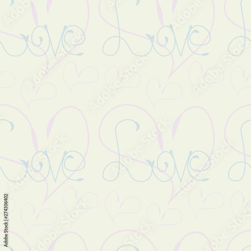 Gentle seamless pattern in chalk white, dusty pink and muted light blue colors