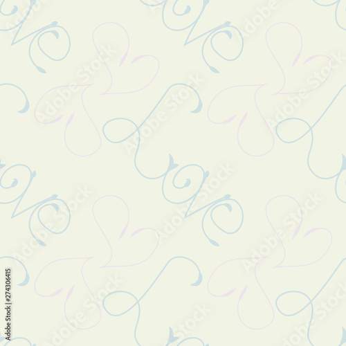 Gentle seamless pattern in chalk white, dusty pink and muted light blue colors