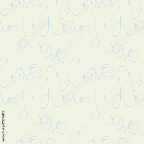 Gentle seamless pattern in chalk white, dusty pink and muted light blue colors