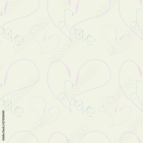 Gentle seamless pattern in chalk white, dusty pink and muted light blue colors